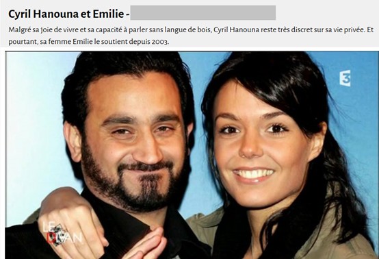 cyril hanouna femme