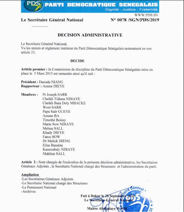 wade commission discipline