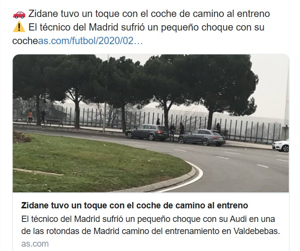 Zidane victime d’un accident de la circulation 1 zidane accident leger