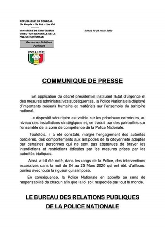 lettre police violence