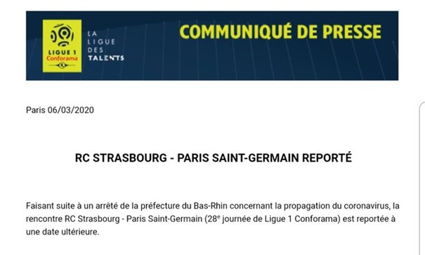 psg strasbourg reporté