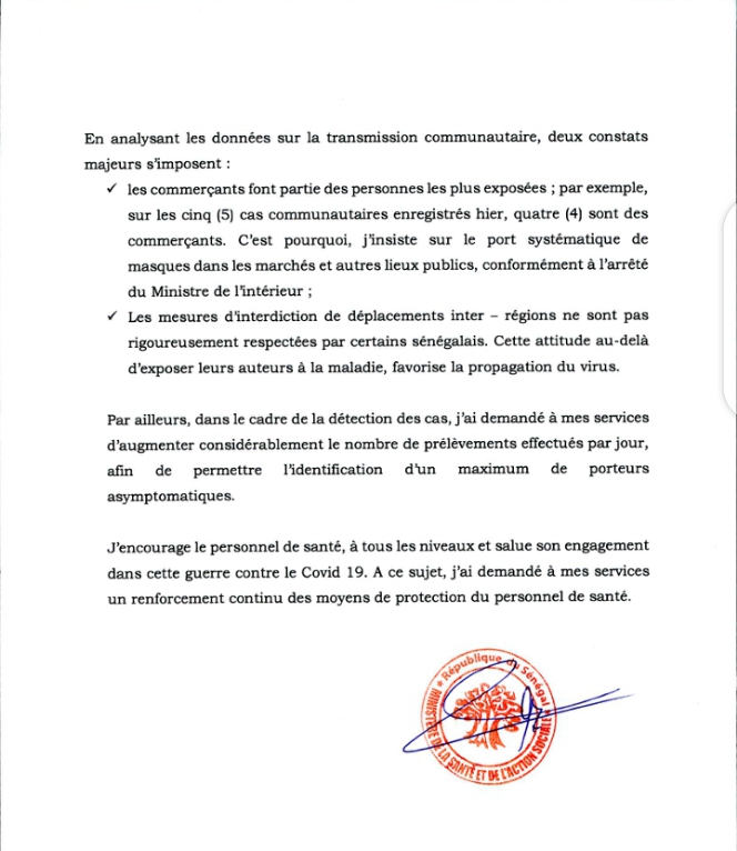 Le Sénégal dépasse la barre des 500 : 66 personnes testés positives ce vendredi 2 Screenshot 20200424 102657 1587724077934
