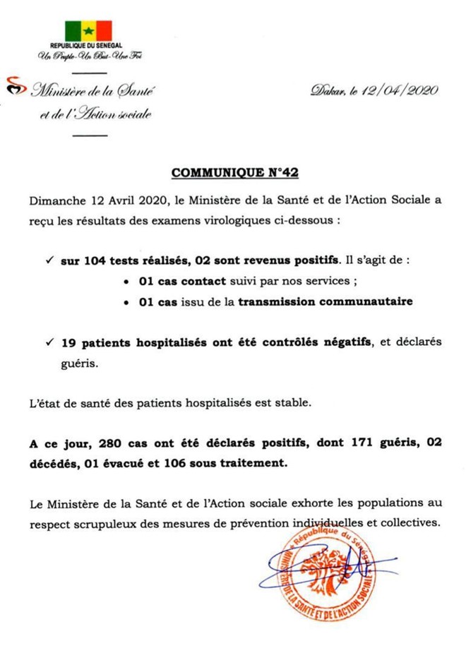 com santé 12 avril 2020