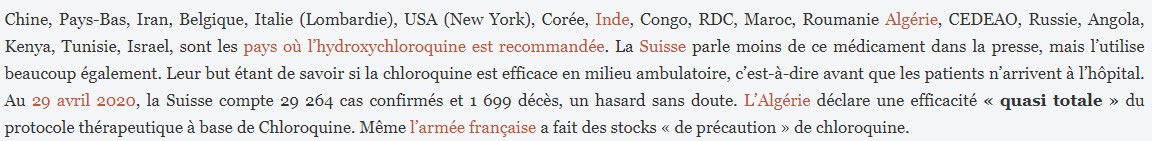 pays qui utilisent chloro