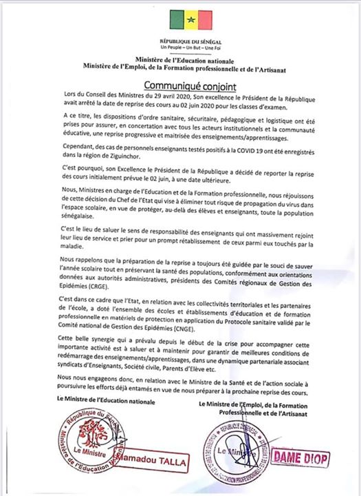 communiqué conjoint