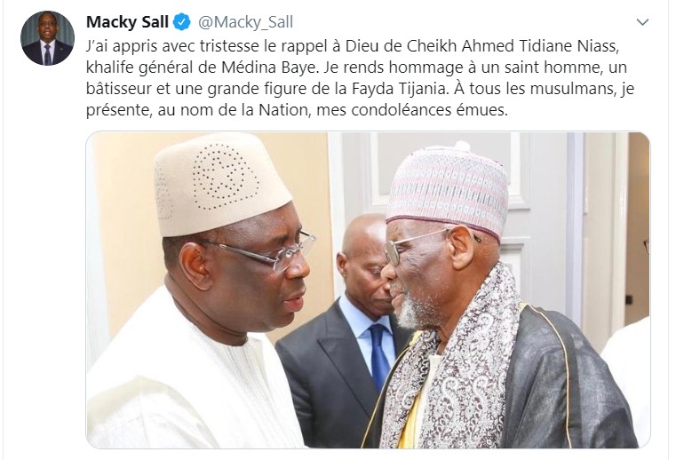 Macky rend hommage au défunt Khalife de Médina Baye 1 médina