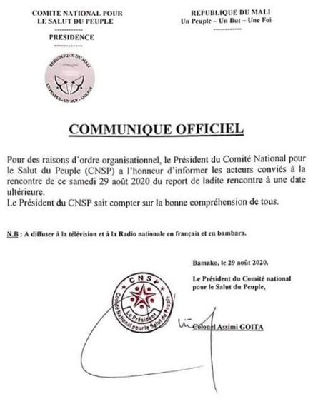mali communique 1