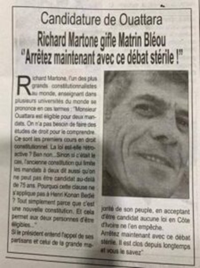 3ème mandat : Le camp Ouattara invente un constitutionnaliste français qui n'existe pas 1 ouattara