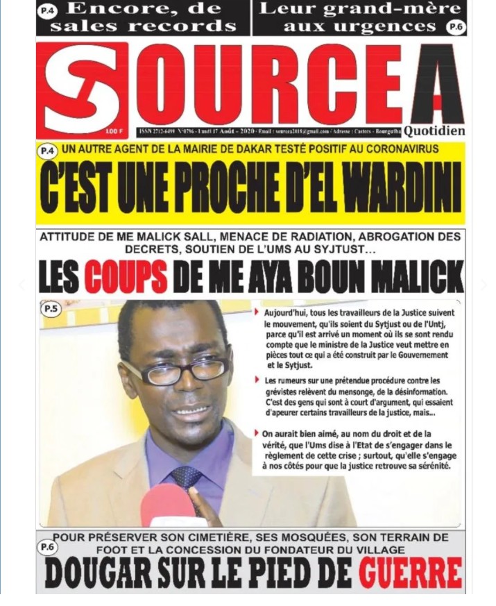 Revue de presse...Magal de Touba et Covid-19 à la UNE 2 magal