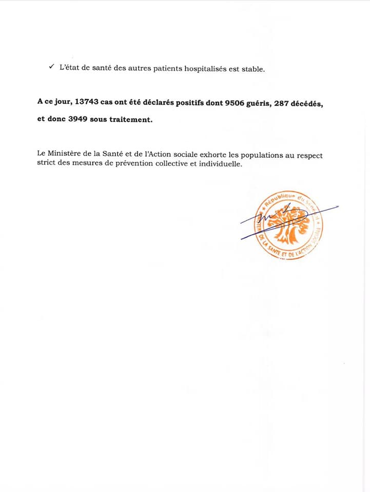 Bilan Covid-Sénégal : 3 nouveaux décès enregistrés ce mercredi 2 2