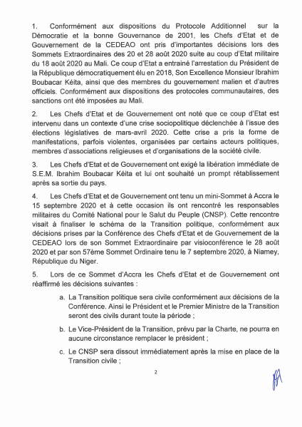 Urgent-Mali : Les Sanctions de la Cedeao lévées ! 2 Capture decran 104