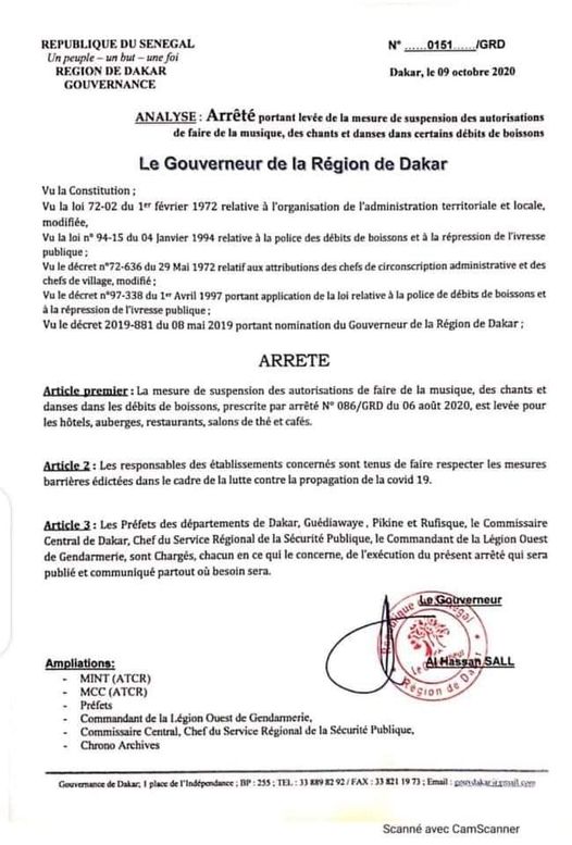 Covid-19 : Le Gouverneur de Dakar lève les dernières restrictions 1 Gouverneur de Dakar comm
