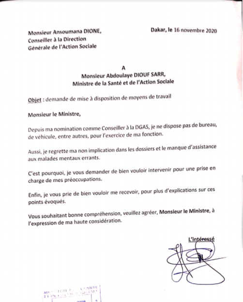 Nommé Conseiller...Ansoumana Dione demande des moyens de travail à Diouf Sarr 1 Capture decran 171