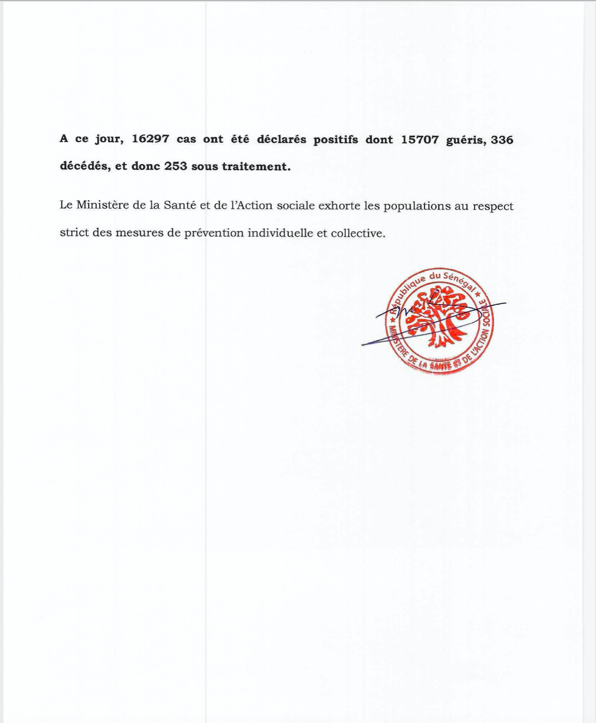 Bilan-Covid-Sénégal : Un nouveau décès annoncé ce vendredi 2 covidd