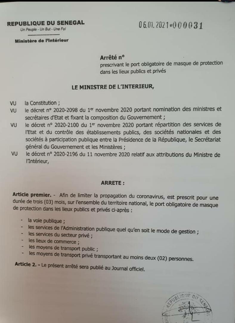 Port De Masque Obligatoire