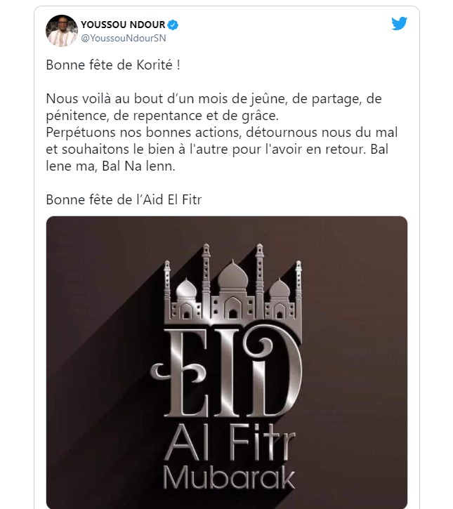 Korité 2021 : le message de paix de Youssou Ndour 1 message