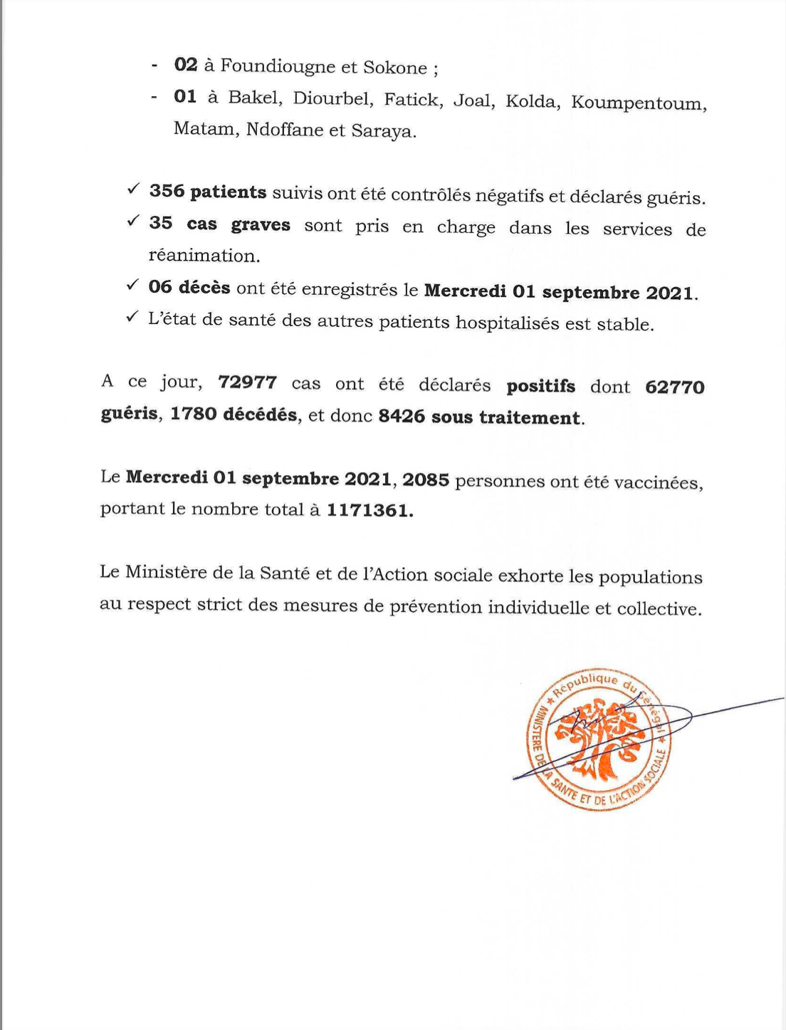 Bilan-Covid-Sénégal : Six (6) décès annoncés ce jeudi 2 241217361 2940415059531712 169351655355448852 n
