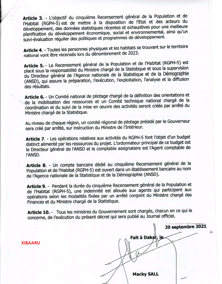 Macky annonce le 5e recensement général de la population (Documents) 2 Screenshot 20210928 094658