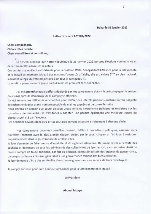 Locales 2022 : Abdoul Mbaye s'adresse aux conseillers de son parti 1 273044236 498544218300042 7282689491790276819 n