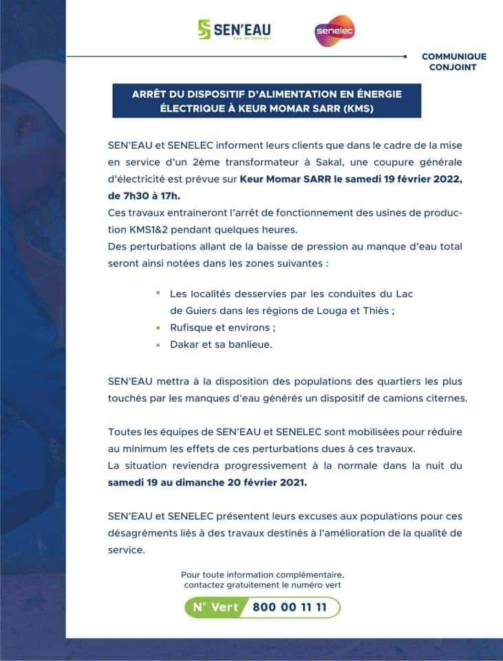 Des perturbations annoncées dans la distribution de l'eau (document) 1 274210073 689217445825168 2182572697745931237 n