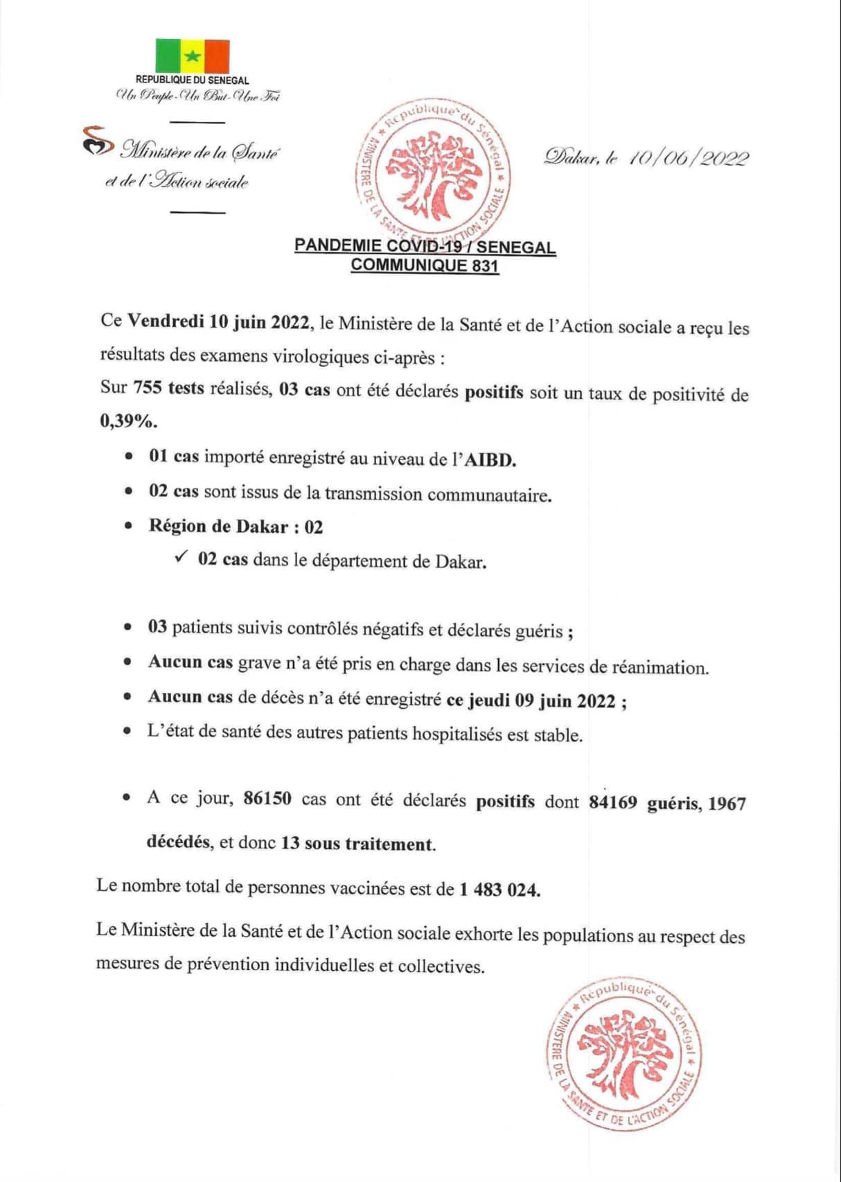 Sénégal-Bilan-Covid : Aucun décès annoncé ce vendredi 1 287379584 341127491537833 7858778481376159726 n