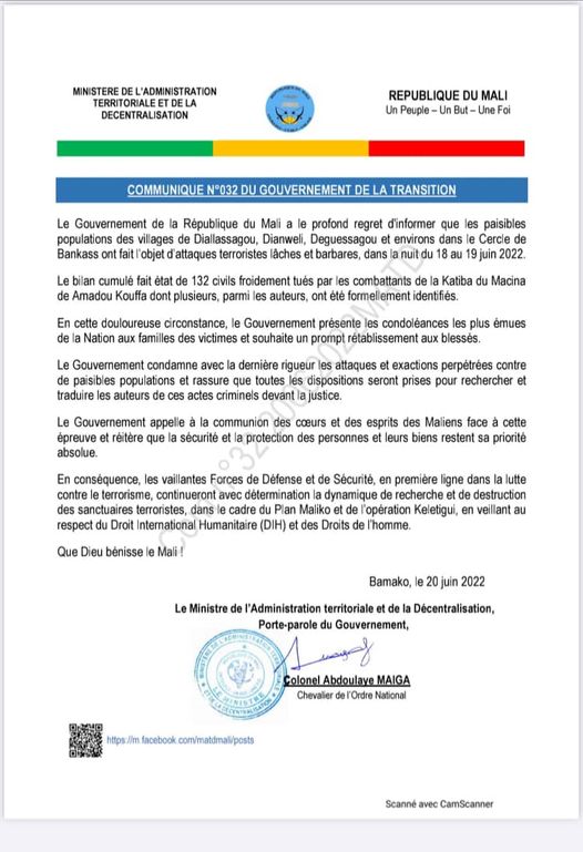 132 civils tués...la réaction du gouvernement malien 1 289462745 10228053939324452 2143576987303361579 n