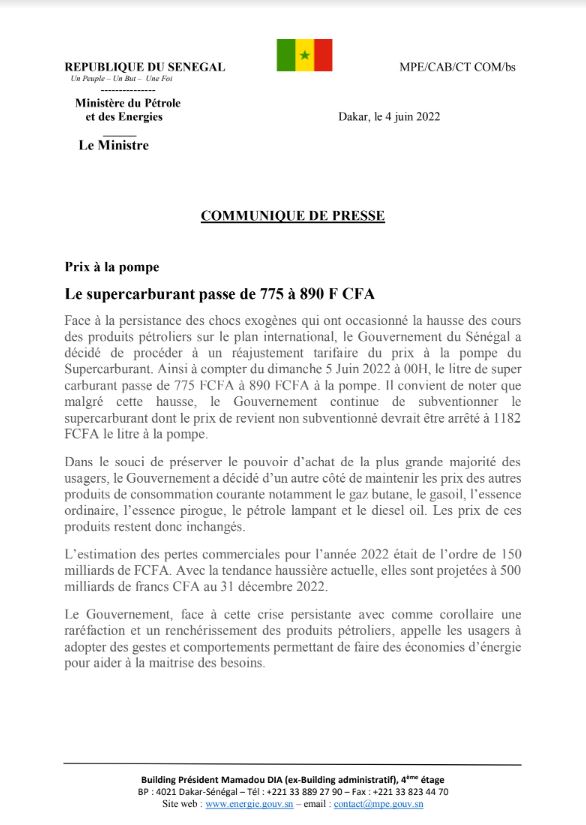 hausse carburant ministere energie