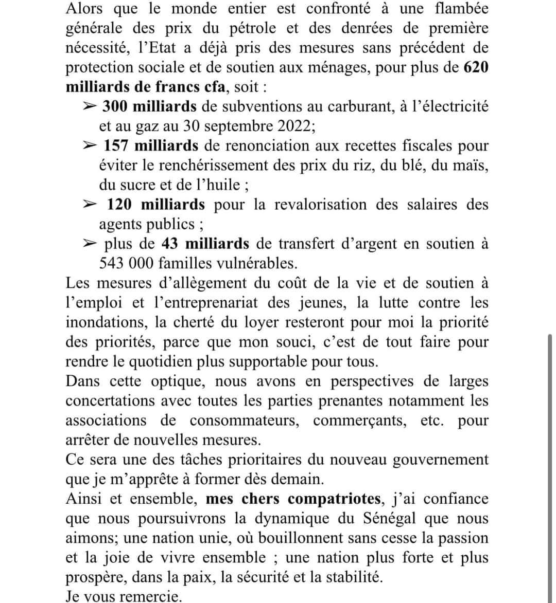 L'intégralité du discours de Macky Sall (documents) 3 FB IMG 1663362790285