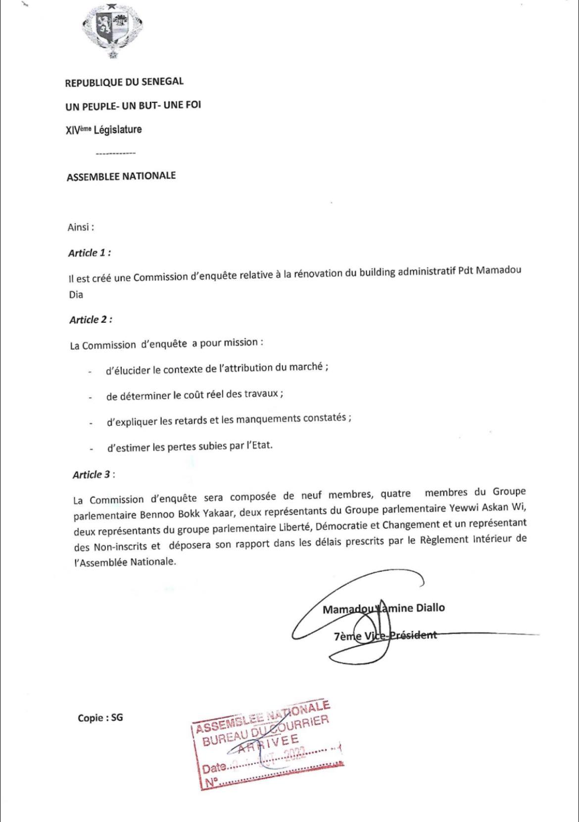 Réfection du Building : Mamadou Lamine Diallo pour une enquête parlementaire (documents) 2 311879976 670070071155135 2908958356584423900 n