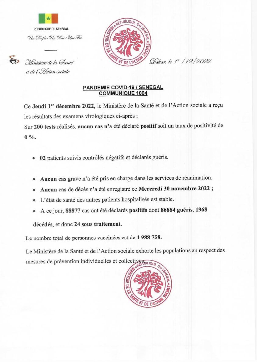 Bilan-Covid-Sénégal : Aucun cas déclaré positif ce jeudi 1 316961642 462917076025540 2947354752138322198 n
