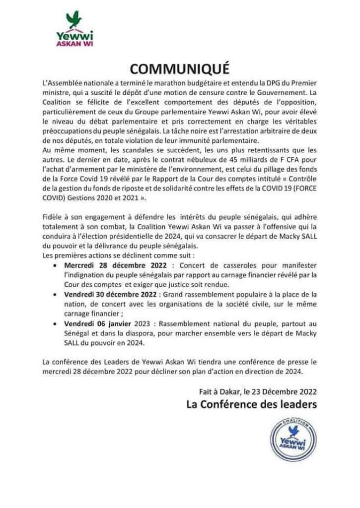 Scandales...Yewwi reprend ses concerts de casseroles et annonce des manifs (document) 1 IMG 20221223 WA0021