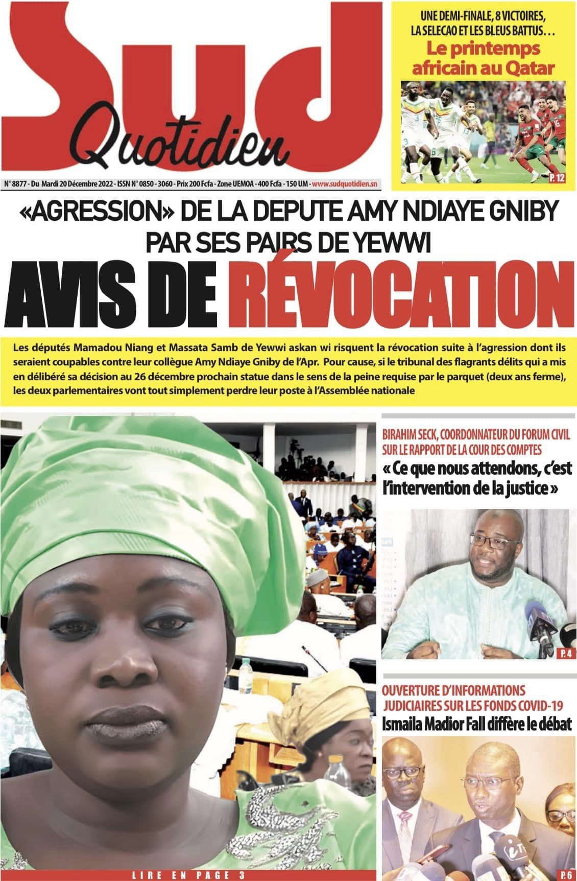 Revue de presse : Le rapport de la cour des comptes et le procès des députés de l’opposition à la Une 4 rap