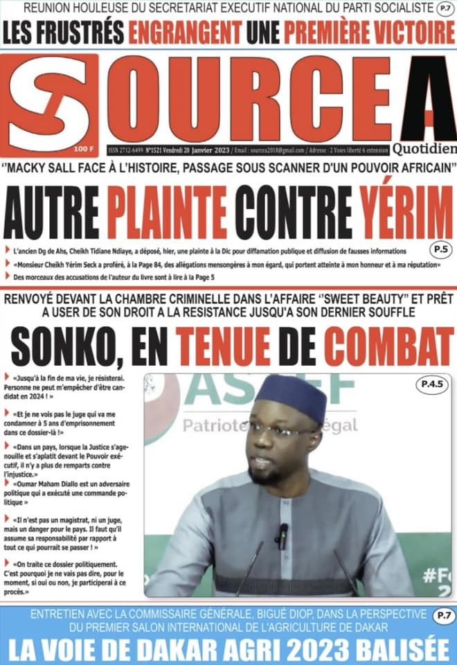 Revue de presse...La réaction de Sonko après son renvoi devant la Chambre criminelle à la UNE 2 sonko