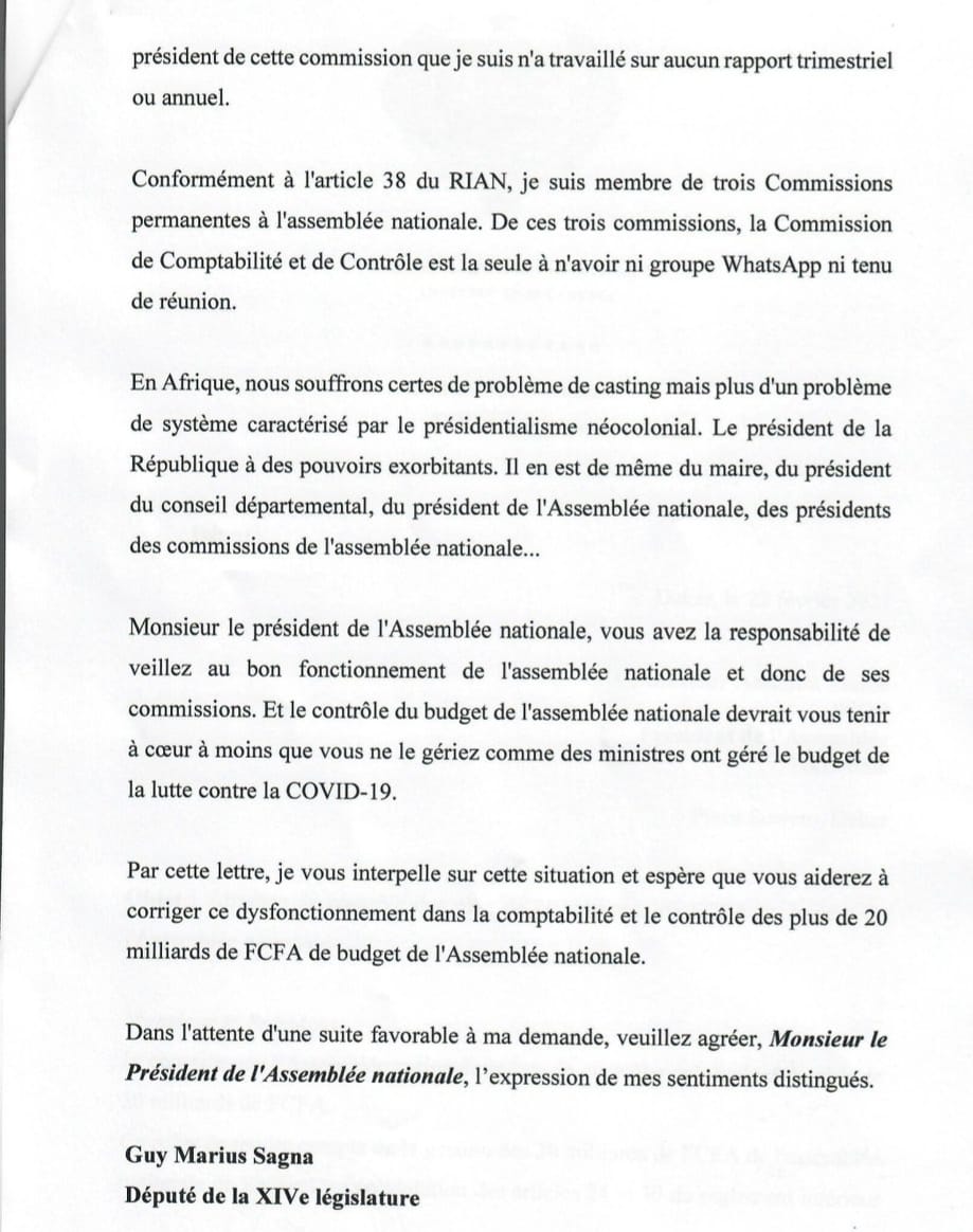 Guy Marius Sagna : "L'Assemblée refuse de contrôler son budget" 3 332771435 3388348271435082 6092707294662761863 n