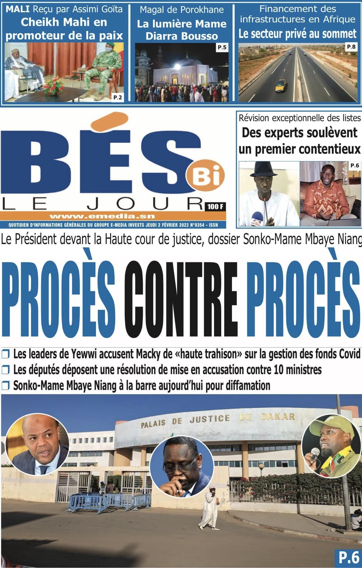 Revue de presse : Affaire Sonko-Mame Mbaye Niang à la UNE 3 sonko