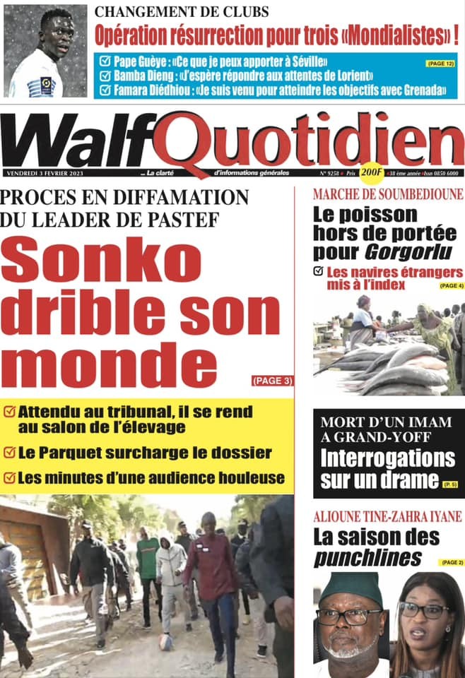 Revue de presse : Le combat Sonko-Mame Mbaye toujours à la UNE 3 sonko