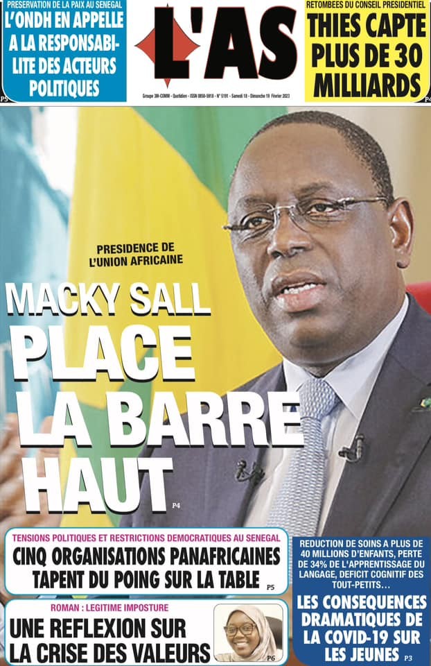Revue de presse : Sonko, Macky et l'Union Africaine à la UNE 1 africa