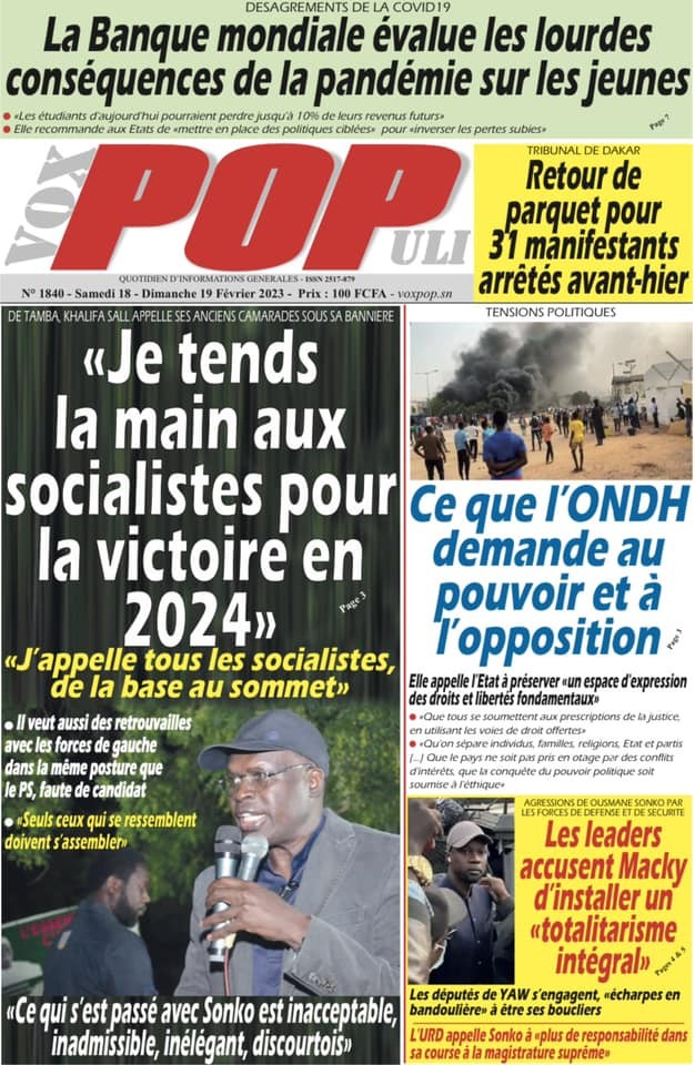 Revue de presse : Sonko, Macky et l'Union Africaine à la UNE 3 africa
