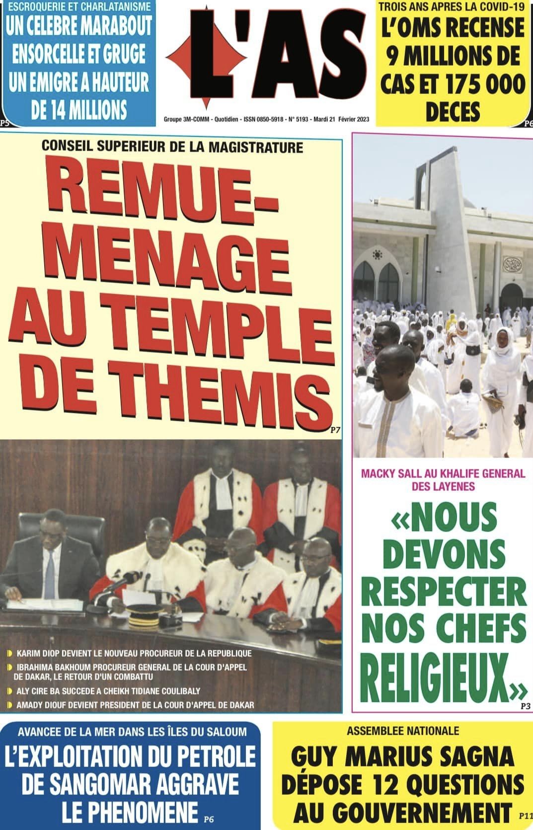 une du 21 fev 2023 las