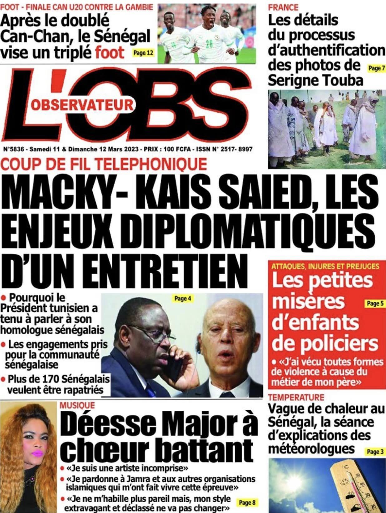 Revue de presse : Finale CAN U20 et Casamance à la UNE 3 finale