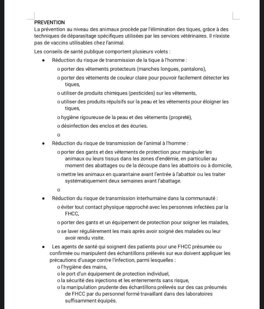Un cas de fièvre hémorragique Crimée-Congo détecté au Sénégal (documents) 4 FB IMG 1682813479036