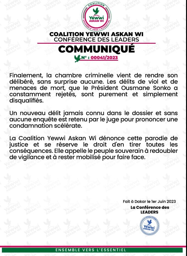 Sonko condamné...Yewwi parle de parodie de justice 1 sqqcscscsc