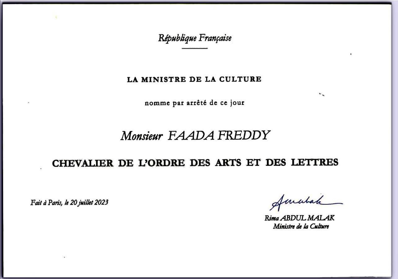 Faada Freddy distingué...L'Omart salue la maturité de la culture française 1 IMG 20231025 WA0118