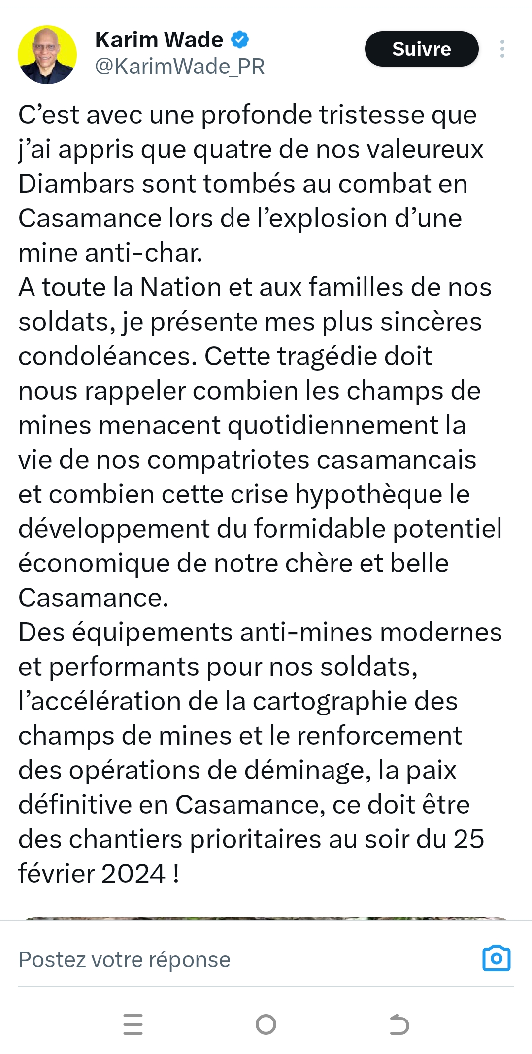 Soldats décédés en Casamance : Les promesses de Karim Wade 1 Screenshot 20231218 083224