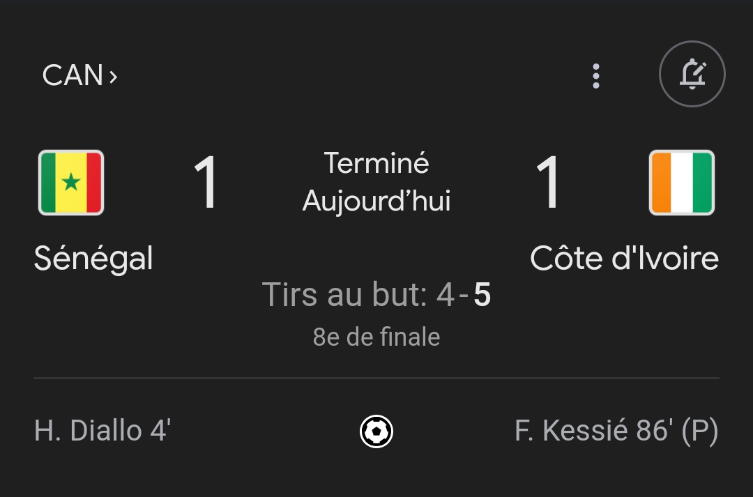CAN 2023 : Le Sénégal éliminé par la Côte d'Ivoire aux tirs au but 1 Screenshot 20240129 230746
