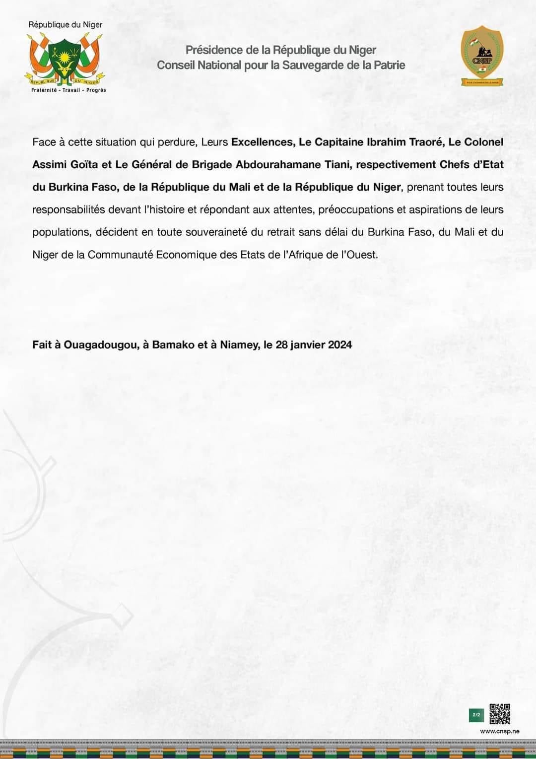 cedeao mali niger burkina 2