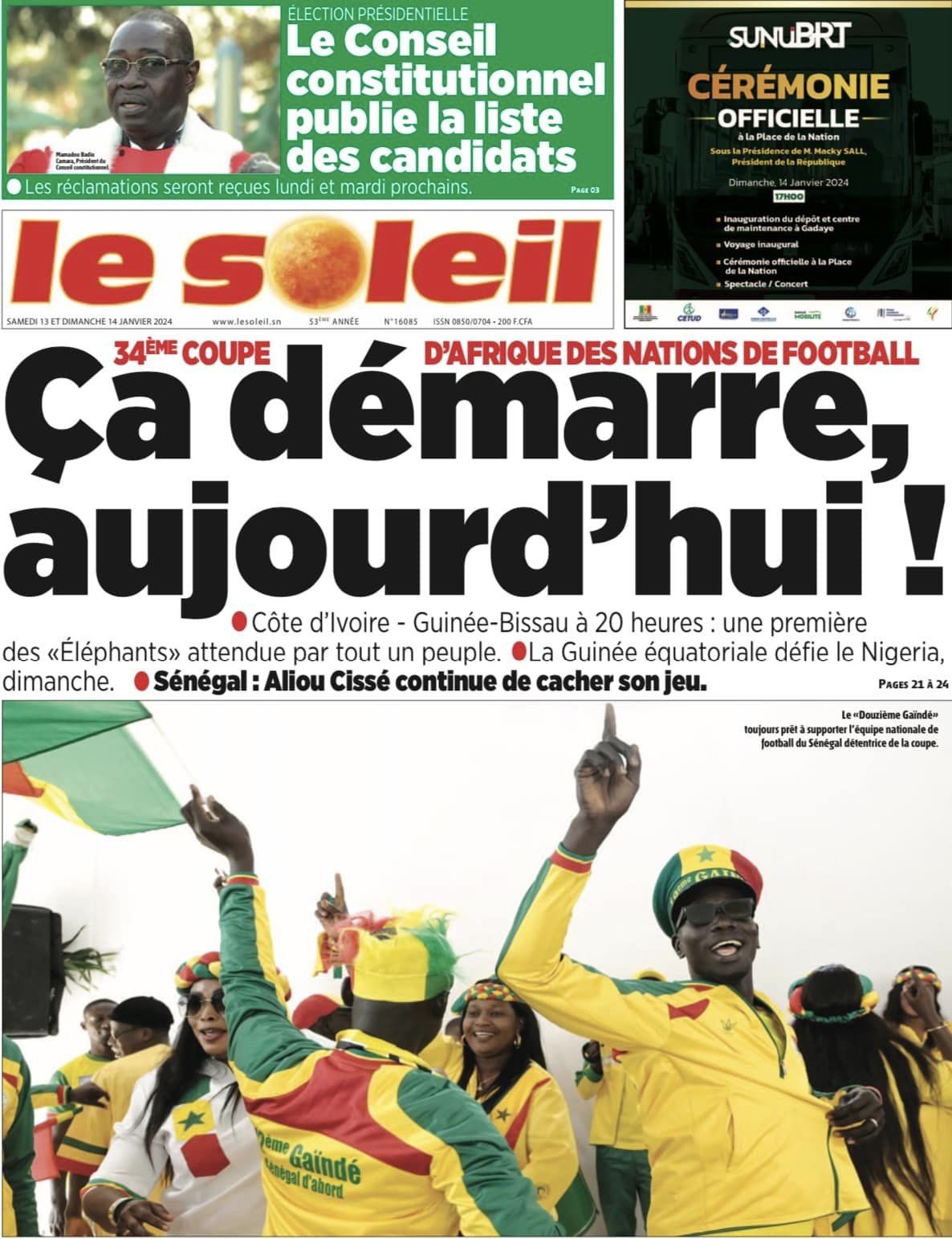 Revue de presse : La CAN en Côte d'Ivoire à la UNE des quotidiens 1 can