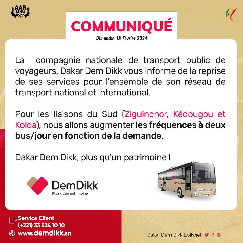 Dakar Dem Dikk annonce la reprise complète de ses services 1 428407803 735316262030868 6223042323994519856 n
