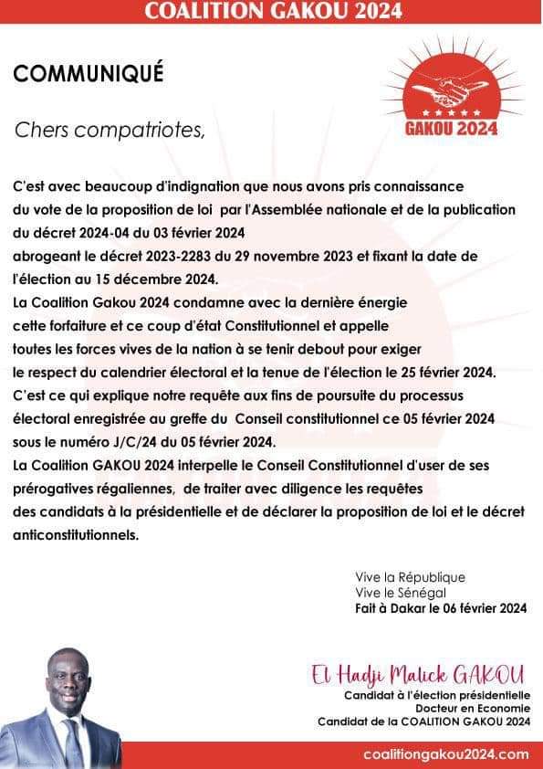 Report de la Présidentielle : Gakou appelle à une mobilisation massive 1 FB IMG 1707216343930
