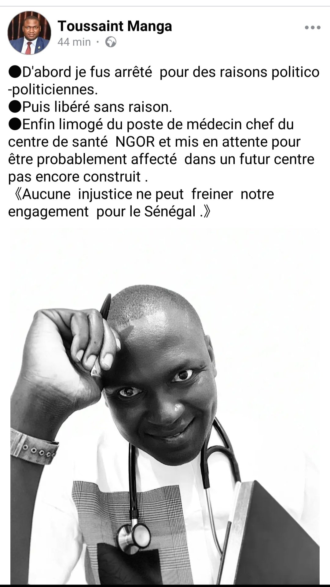 Centre de santé de Ngor : Toussaint Manga viré ! 1 Toussaint Limogeage2